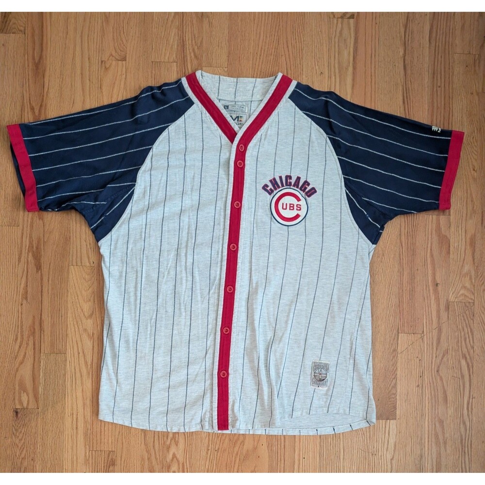 Chicago Cubs Vintage Mirage Cooperstown Throwback Jersey Mens Large Ernie Banks